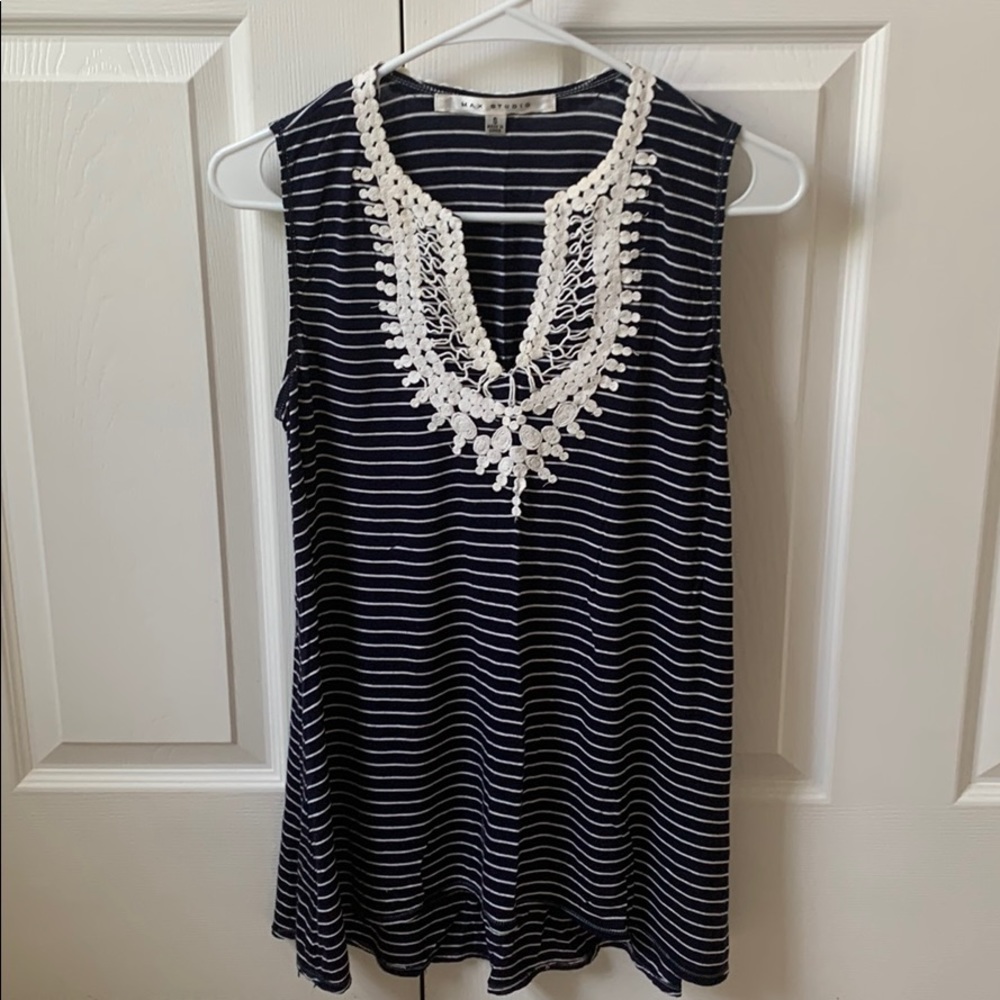 Women’s Navy Striped Top